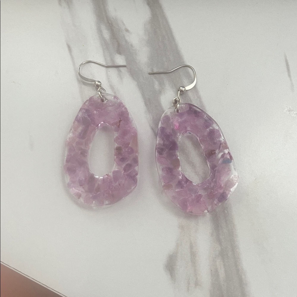 Elegant Purple Dangle Earrings